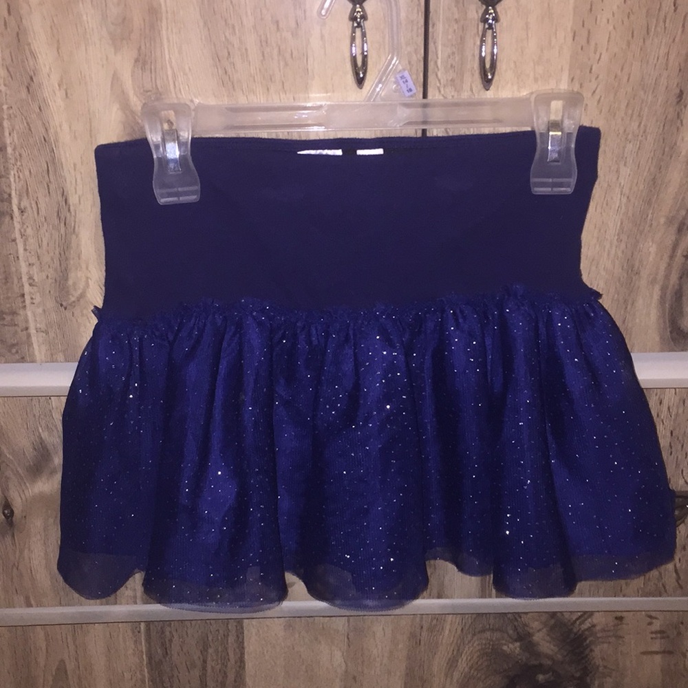 High waisted navy blue sparkly tutu skirt